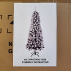 Snow Christmas Tree 6  Ft  Flocking Slim Pencil Artificial Holiday Decor      