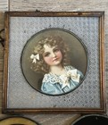 Antique Vintage Flue Covers Lot Of 3 Victorian Beautiful Girl Images
