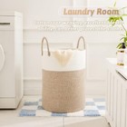 Laundry Basket woven Cotton Rope Laundry Hamper 60l For Decor Storage