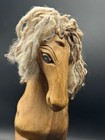 Vintage Hand-carved Wooden Horse Female Mare W  Mane Quality Made 14   x11   