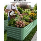 Galvanized Metal Raised Garden Bed - Deep Root Planter For Vegetables  Flowers