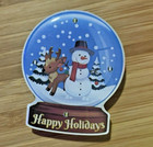 Snowman Blinking Pin Reindeer In Snow Globe   Trees Winter Holiday New