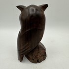 Hand Carved Vintage Horned Owl Hand Carved Wooden Sculpture Figurine 4  X 2 5 