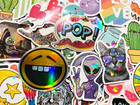 10-100 Random Reflective   Shiny Sticker Pack Rainbow Light Lot Set Bulk Group