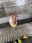 Lot - 10 Vintage Hand Blown Art Glass Floral rooster Swizzle Sticks Murano Style