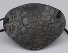 Alligator Black Leather  Replaceable Elastic  Hand Made --world s Best Eye Patch