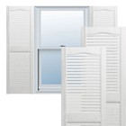Vinyl Open Louver Shutters W  Installation Spikes Durable Exterior Home Decor Us