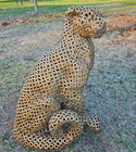 Rare Unique Predator Leopard Cheetah Panther Metal Washer Sculpture Statue