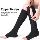 Nylon Zipper Compression Socks Support Graduated Stockings Mens Womens 20-30mmhg