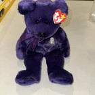 1998 Ty Original Beanie Buddy Princess Diana 14  Plush Stuffed Toy Bear Purple 