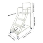 4 Step Rolling Stair Heavy Duty Ladder Non Slip Steps For Warehouse Shop Indoor