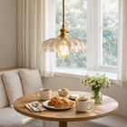 Vintage Glass Pendant Light Brass Hanging Lamp Kitchen Island Dining Ceiling