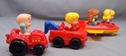Fisher Price Little People 7 Piece Lot Tow Truck  Car  Airplane And 4 Drivers