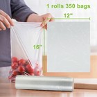 350 Bags 12  X 16  Plastic Clear Produce Bag On Roll Kitchen Fruit Food Storage