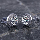 Women s Zircon Stud Earrings Hypoallergenic Copper Ear Studs Jewelry