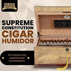 Humidor Supreme Constitution  Large Cigar Humidor Wood Box Vintage - 100 Cigar