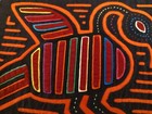 Vintage Mola Textile Folk Art Bird Hand Stitched Panama