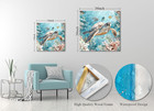 Sea Turtle Bathroom Wall Decor Ocean Theme Framed Canvas Wall Art Coastal Nautic