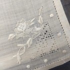 Beauriful Vintage Linen Handkerchiefs Embroidered Hem Stitched 11 25 In Sq