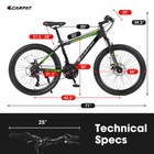 26 Inch Mountain Bike W  Carbon Steel Frame   Disc Brakes 21 Speed Mtb For Teens