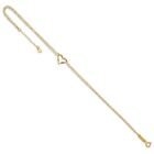 Real 14k Yellow Gold Double Strand With Heart 9    1  Ext Anklet Bracelet