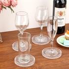 Clear Coaster Set 5pcs Glass Crystal Round Cup Mat Coffee Table Office Kitchen