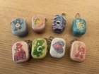 Rare   8 Care Bear Tin Keychains  And 8 Sitting Care Bears Set Of 16  Vintage  