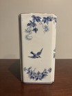 Andrea By Sadek Rectangular Blue white Frog Vase Floral Design  8920 Japan     