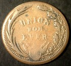 1863 Union Forever Shield Washington Patriotic Civil War Token Copper Cwt 13star