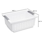 Sterilite Medium Plastic Stackable Storage Organizer Basket Bin  White  10 Pack 