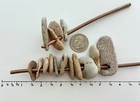 15 Holey Beach Rocks Hag Stones Adder Fairy Wish Mystic Natural Smooth Bead  6j