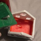 Holiday Small Ceramic Candle House Unisex White Green Vintage Painted