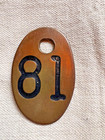 Vintage Brass 3    Cow Tag - Orig Double Sided - Cattle Farm Dairy -  81