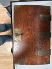 Vintage Asian Wooden Box With Brass Fittings