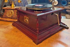 Hmv Antique Gramophone  Working Wind-up Phonograph With Brass Horn