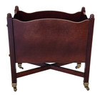 Vtg Mahogany Magazine Reading Stand Rack Wheels-18 -e c