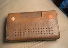 Vintage Circa 1961 Toshiba Transistor 6p-15 Am Radio In Brown Leather Case