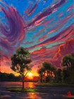 Oil Painting Original Florida Highwaymen Like Art Impressionist Sun Max Cole 80n