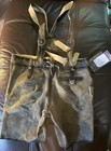 Nwt Bavaria Trachten Waxed Brown Leather Lederhosen W suspenders Us 32   Eu 50
