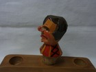Vintage German Wood Carved Bottle Stopper Man Looking Serious  ci 94