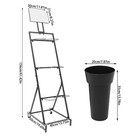 3-tier Metal Flower Display Stand Florist Bouquet Shelf With 6 Buckets Black