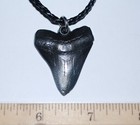 Megalodon Tooth Necklace  metal Replica  Giant Fossil Shark  167 2o