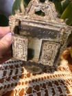 Antique Victorian May 1870 Fancy Cast Iron Wall Mount Match Safe Holder 