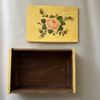 Hand Painted Rose Jewelry Box Trinket Storage Cottagecore Decor 6 x4 