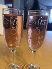 2 Custom Champagne Flutes  Champagne Glasses Wedding  Special Events Bride groom