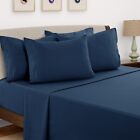 6 Piece Bed Sheet Set 1800 Series Microfiber Comfort Deep Pocket Hotel Bed Sheet