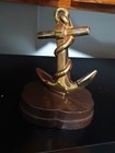 Vintage Brass Anchor W  Rope Bookend Philadelphia Manufacturing Co  Hand Cast