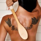 Natural Bamboo Shower Body Brush Sisal Bristles Dry Skin Exfoliating Bath Brush