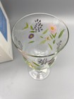 Vintage Hand Painted And Etched Studio Nova Wildflowers Stemmed Goblets Set Of 4