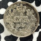 1902-h Canada 5 Cents Lot t4833 Silver  Nice 